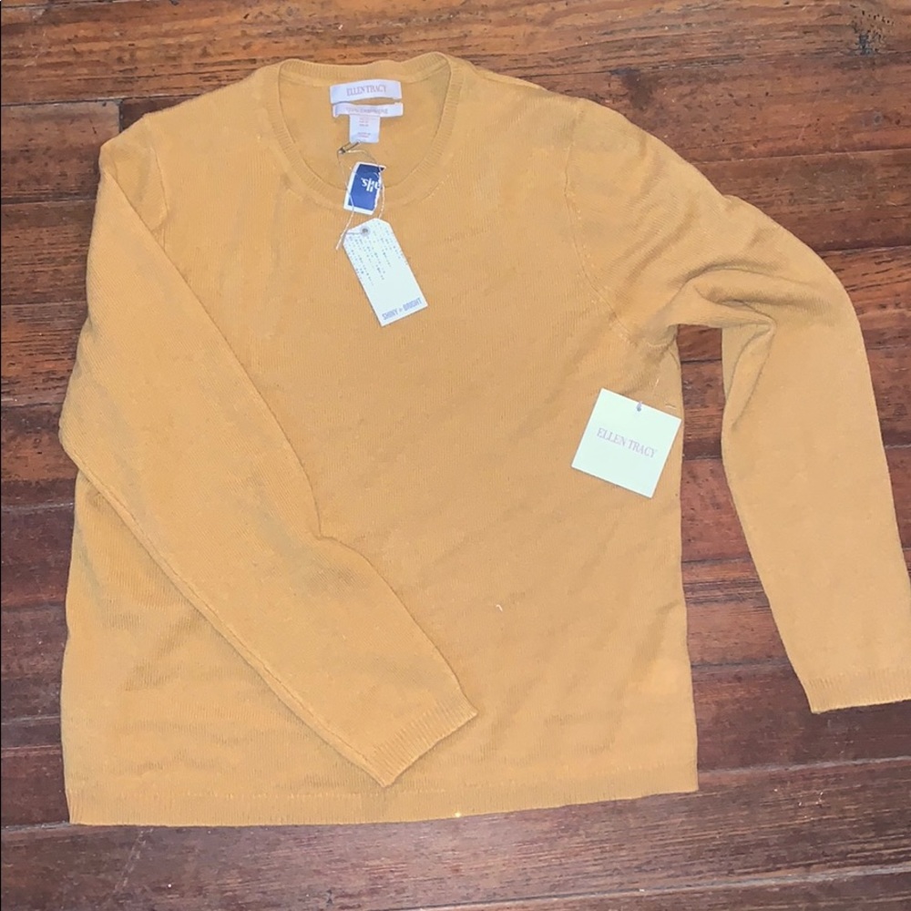 Mustard yellow Ellen Tracy CASHMERE SWEATER 💛